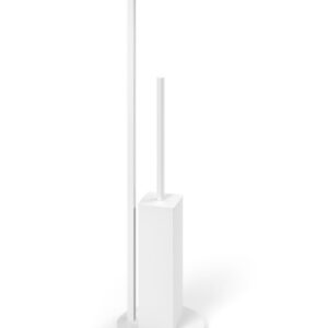 Lineabeta: Piantana porta rotolo e porta scopino - Acciaio Inox Verniciato Bianco