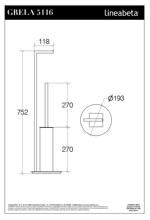 Lineabeta: Piantana porta rotolo e porta scopino - immagine 2