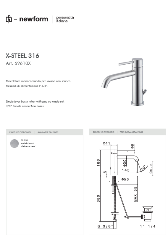 Newform: serie X-Steel 316 inox - immagine 8