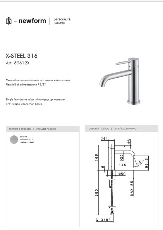 Newform: serie X-Steel 316 inox - immagine 7