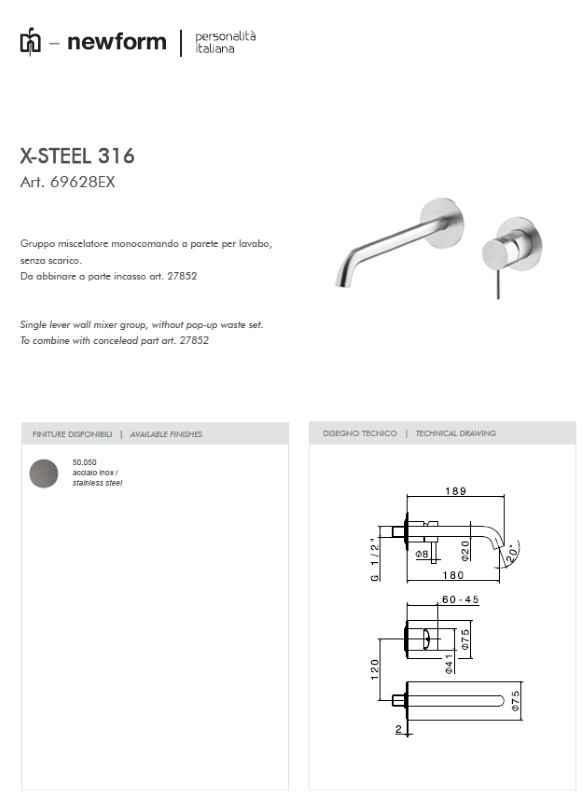 Newform: serie X-Steel 316 inox - immagine 9