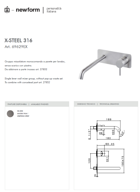 Newform: serie X-Steel 316 inox - immagine 10