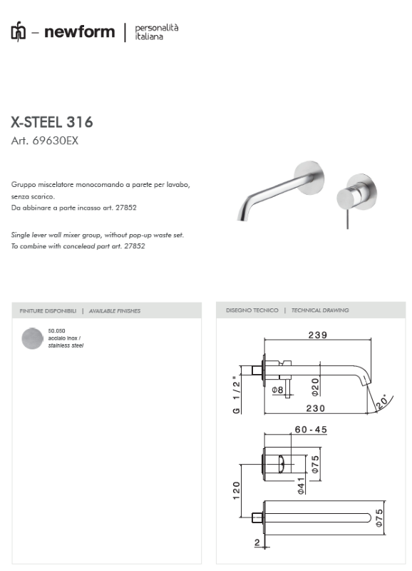 Newform: serie X-Steel 316 inox - immagine 11