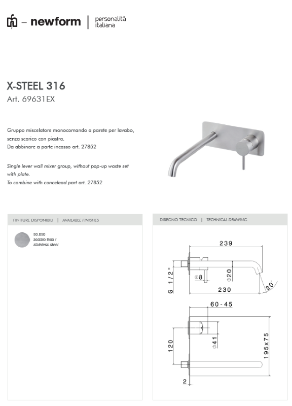 Newform: serie X-Steel 316 inox - immagine 12