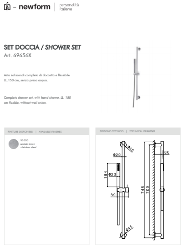 Newform: serie X-Steel 316 inox zona doccia - immagine 8
