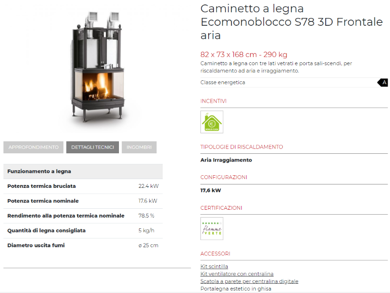 Palazzetti: Camino Ecomonoblocco S66 3D a legna - immagine 8