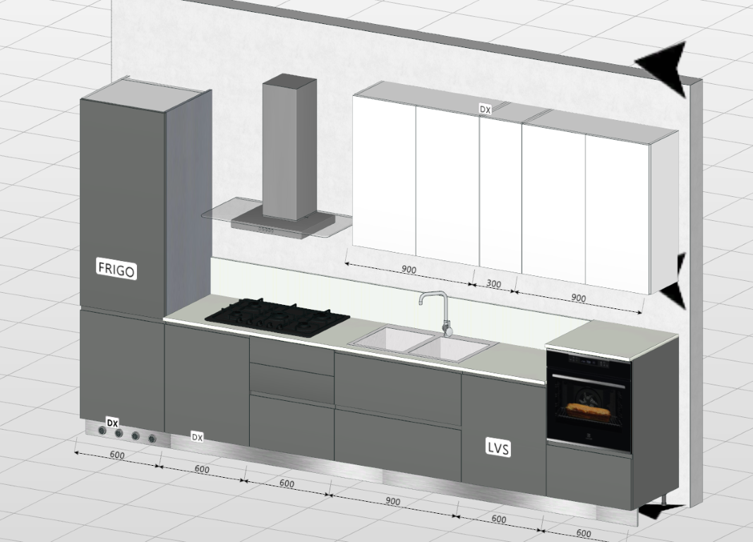 Ar Tre Cucina Flo Composizione da ml.3,90 - immagine 3